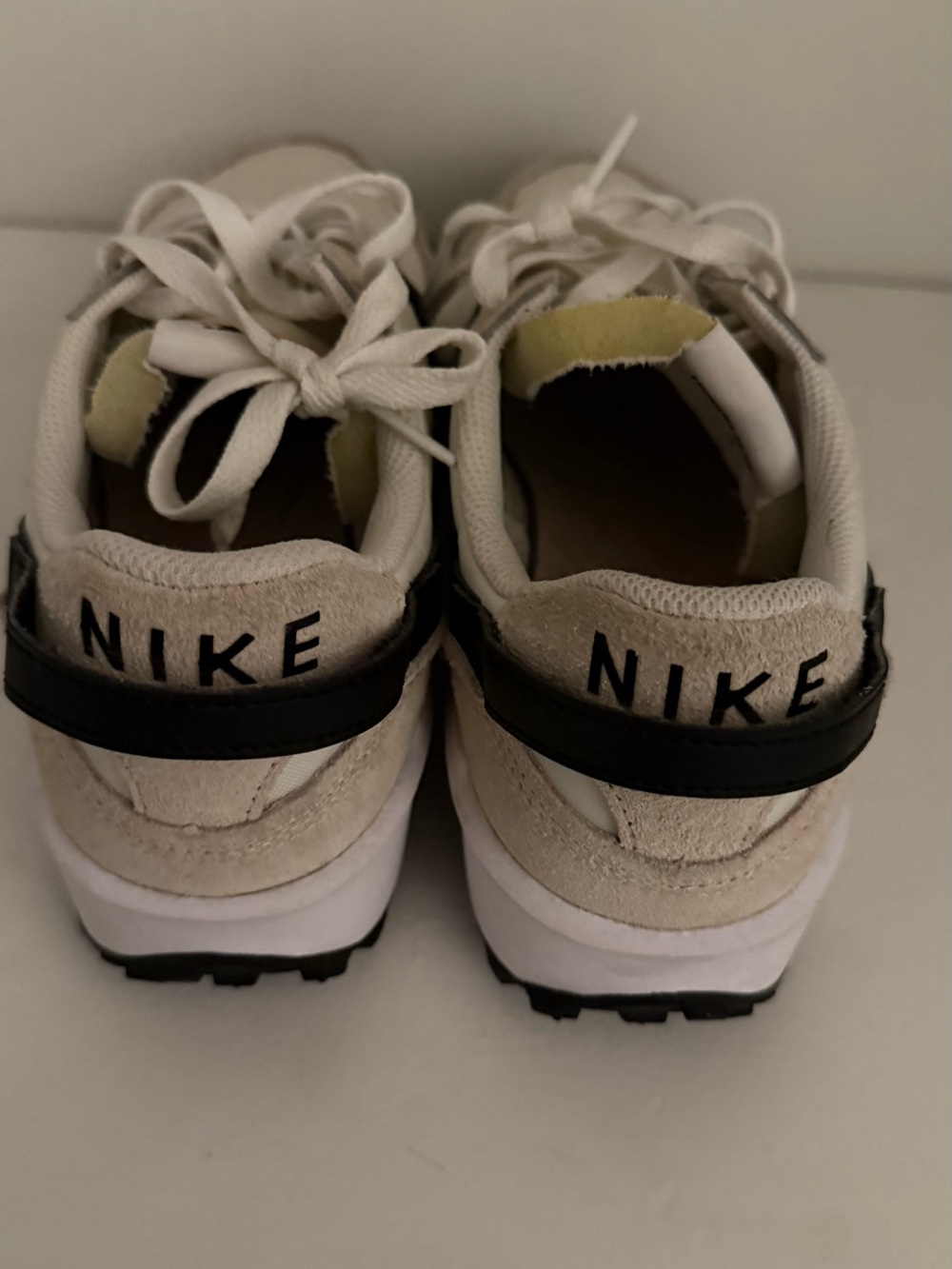 Nike Beige, Black & White Suede Retro Runners